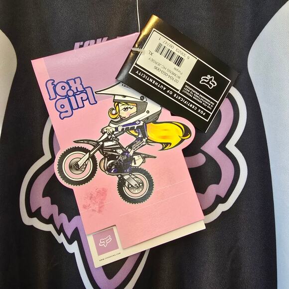 Fox Racing Foxy Girl Racing Jersey in Lavender and Black NWT, size XL - Picture 2 of 6